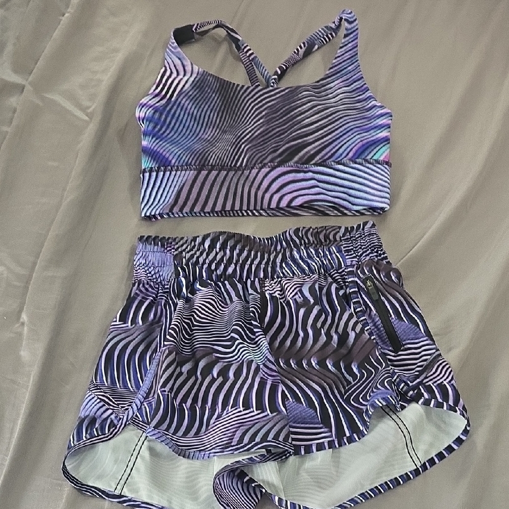 Lululemon Seawheeze 2021 Set Fast Lane Purple Multi Size 6